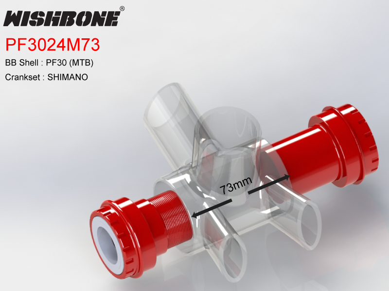 กะโหลกเกลียว WISHBONE PF3024M73 MTB ONLY, SHIMANO,SRAM GXP