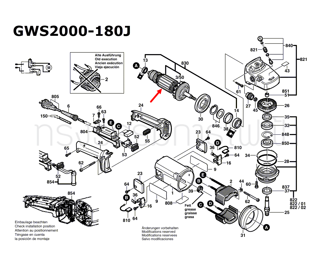 ทุ่น หินเจียร 7นิ้ว Bosch บอช GWS 20-180, GWS 2000-180 J Pn.1604011252 (แท้-สั่ง)