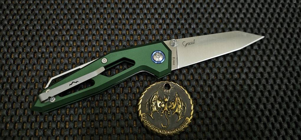 MKM Edge Liner Lock Knife Green Aluminum (2.9" Satin) EGL-AGR