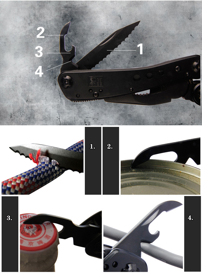 คีมเอนกประสงค์ Multi-Tools Ganzo กานโซ่ รุ่น G201-B สีดำสนิท ของแท้ 100%