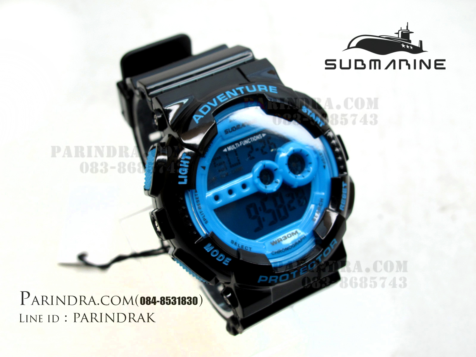 นาฬิกา US submarine รุ่น TP1282M สีดำ-หน้าปัดฟ้า พื้นหลังฟ้า
