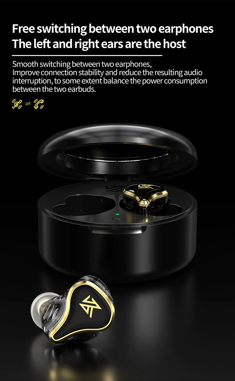 KZ SK10 PRO หูฟัง TWS 2 ไดรเวอร์ 1BA+1DD ประกันศูนย์ไทย