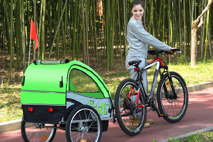 รถพ่วงจักรยาน 3 Horses Bicycle trailer for baby and cargo bicycle for advertising trailer