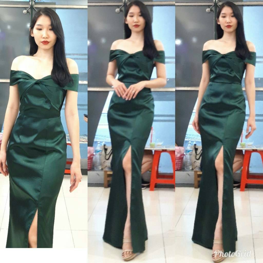 ชุดเพื่อนเจ้าสาว สีเขียวเข้ม รวมแบบ ตัวอย่าง สั่งสีและแบบอื่นๆได้ เช่า 500