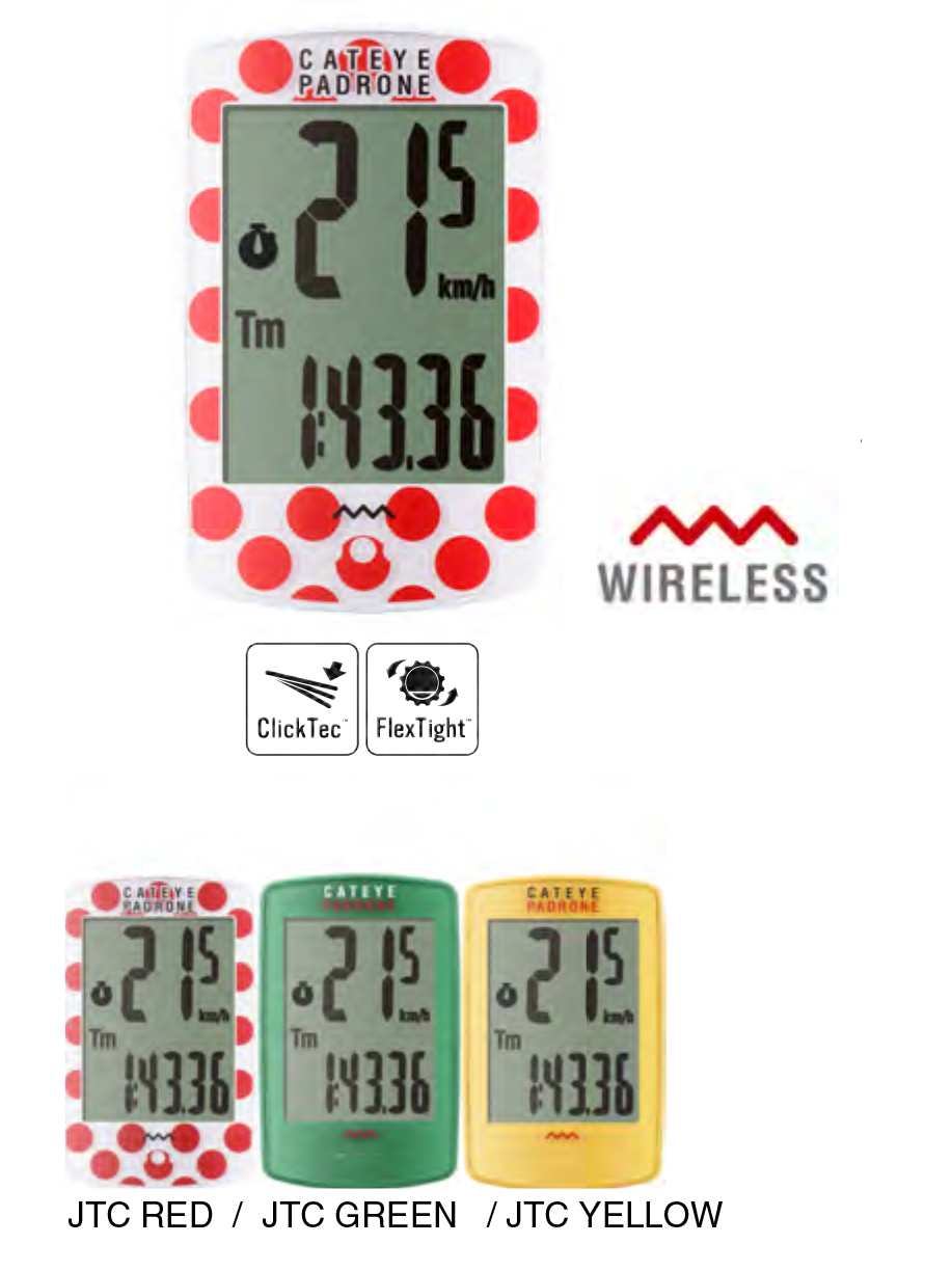 CATEYE PADRONE CC-PA100W ไมล์ไร้สาย , สีธงชาติไทย, อเมริกา, อังกฤษ, อิตาลี่, เยอรมัน