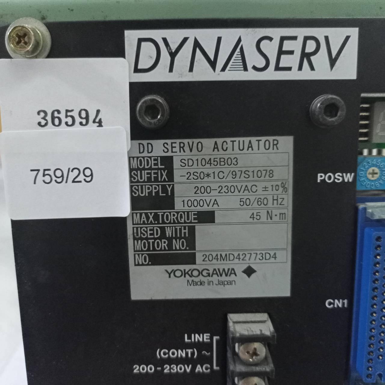 SD1045B03 SERVO DRIVE " YOKOGAWA "