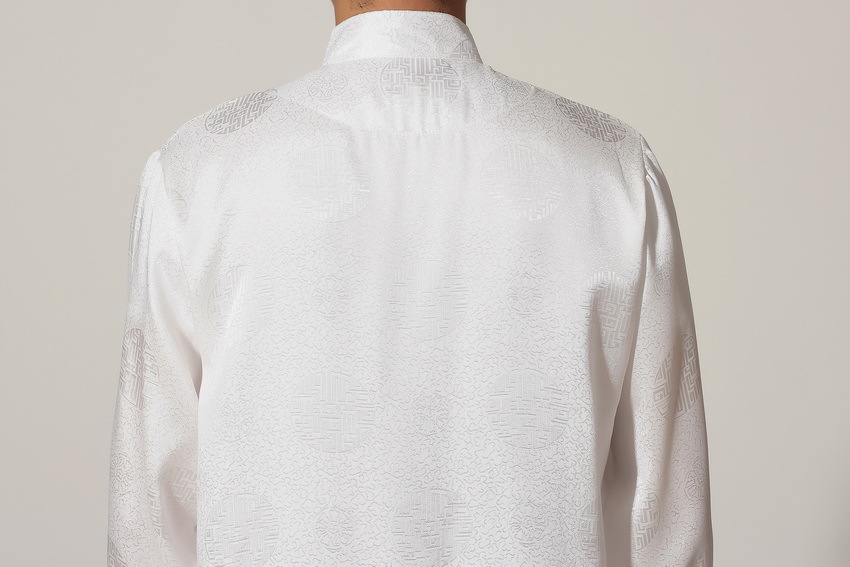 Pre-order ชุดจีน ชาย เสื้อพร้อมกางเกง สีขาว