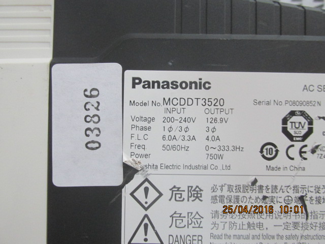 SERVO DRIVE “ PANASONIC ” รุ่น MCDDT3520