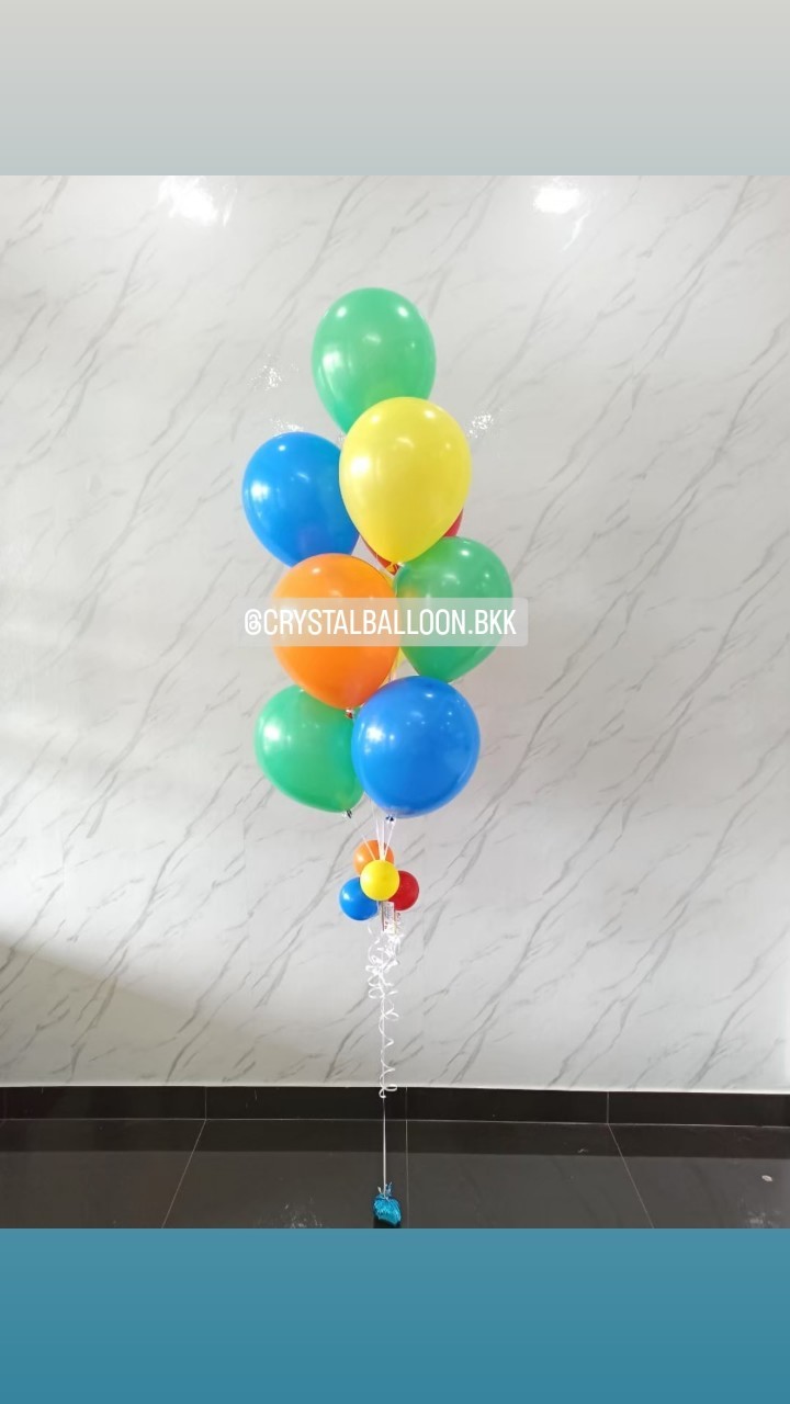 ลูกโป่ง แสดงความยินดี ช่อลูกโป่ง 9 ลูก 1 ช่อ สีคัลเลอร์ฟูล พร้อมตกแต่ง สามารถเปลี่ยนสีลูกโป่งได้