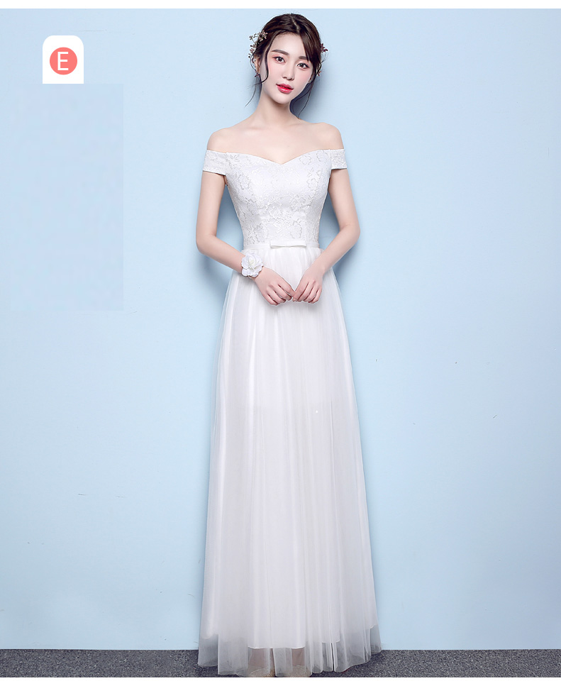 Pre-order เดรส สีขาว ชุดราตรียาว มีหลายแบบให้เลือก (ซิปหลัง)