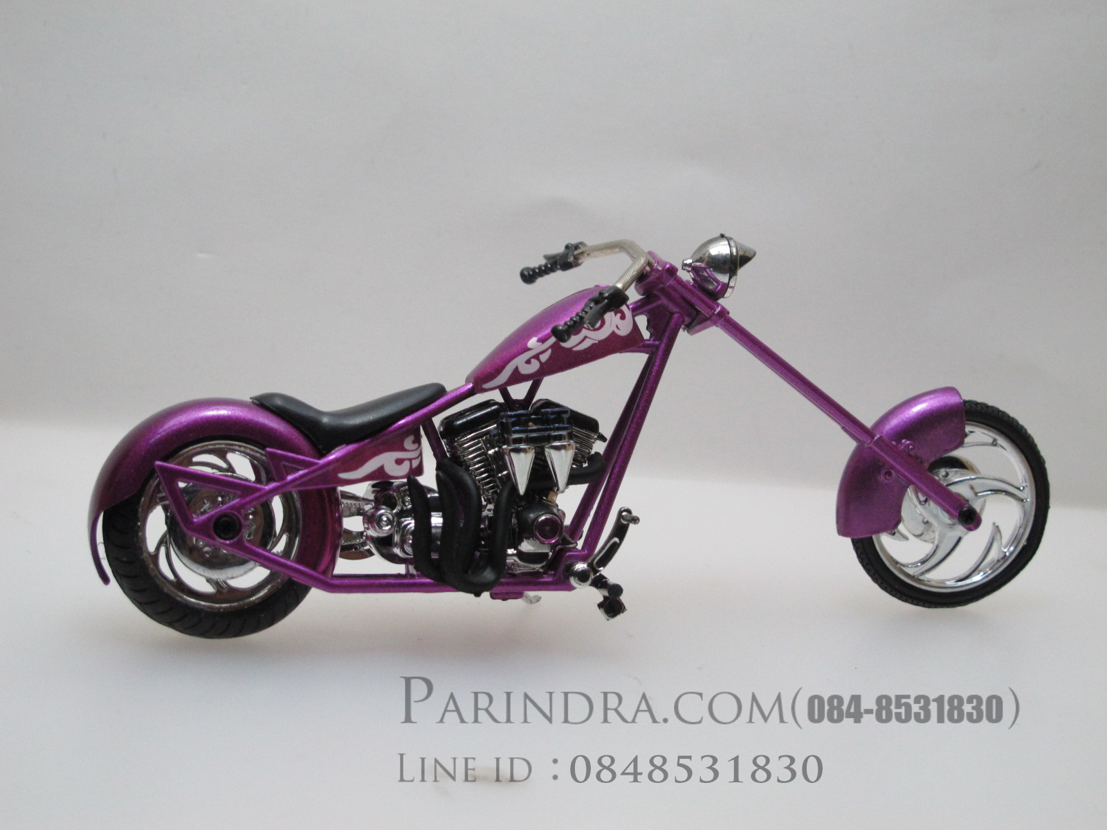 โมเดลรถมอเตอร์ไซค์ ช๊อปเปอร์ สีม่วง