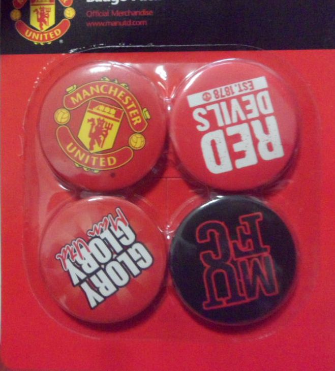เข็มกลัด ฟุตบอล สโมสรแมนเชสเตอร์ ยูไนเต็ด - 4 PIECES PACK ใหม่ / MANCHESTER UNITED Football Club Pin - 4 PIECES PACK NEW