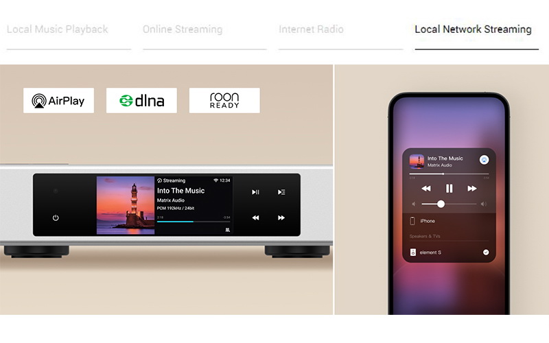 Matrix Audio Element S เครื่องเล่นเพลงเครือข่ายตั้งโต๊ะ พร้อมเอาต์พุต USB DAC ประกันศูนย์ไทย