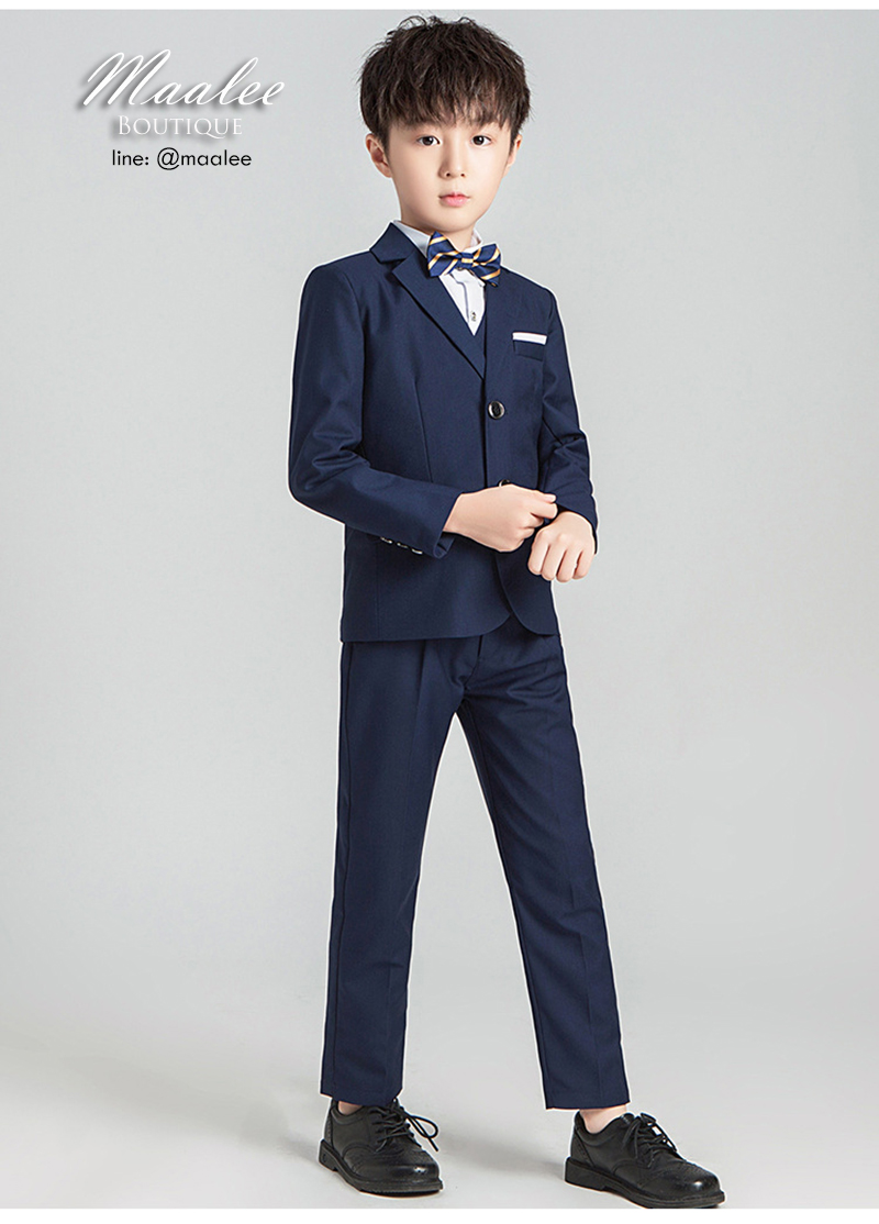 พร้อมเช่า ชุดสูทเด็กชาย สีกรมท่า 2 กระดุม **พร้อมเช่าไซส์ 90,100, 110,120,130,140, 150,160 ,170**