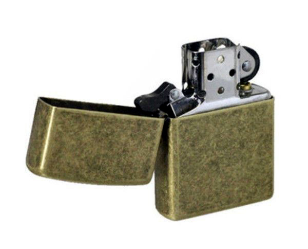 ไฟแช็ค Zippo แท้ ผิวลายทองเหลืองโบราณ "Zippo 201FB Antique Brass Finish" แท้นำเข้า 100%