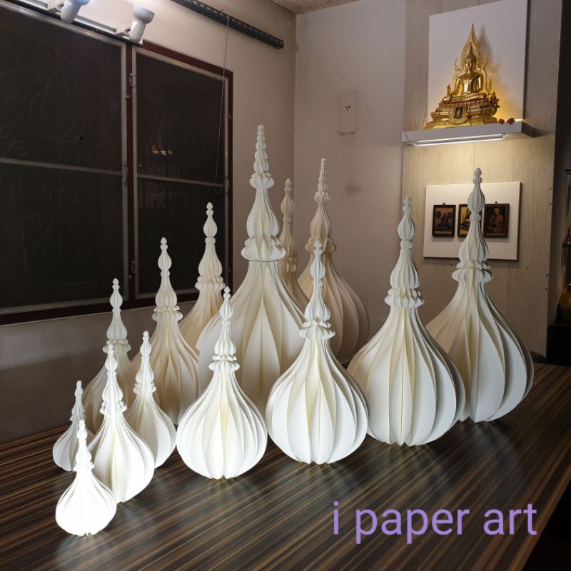 พุ่มเรืองแสง สินค้าไทย งานปราณีต | พุ่มโคมไฟ พุ่ม LED ทำพุมเงินพุ่มทอง