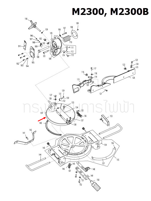 TURN BASE COMP แท่นตัดองศา Maktec, Makita MT230 [#21], M2300, M2300B [#139] Pn.JM23000021 (แท้) ##