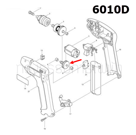 เฟือง 2 ชั้น สว่านไขควงไร้สาย Makita 6010D, 6010DW, 6010SDW [#7] Pn.226048-6 (แท้) ##