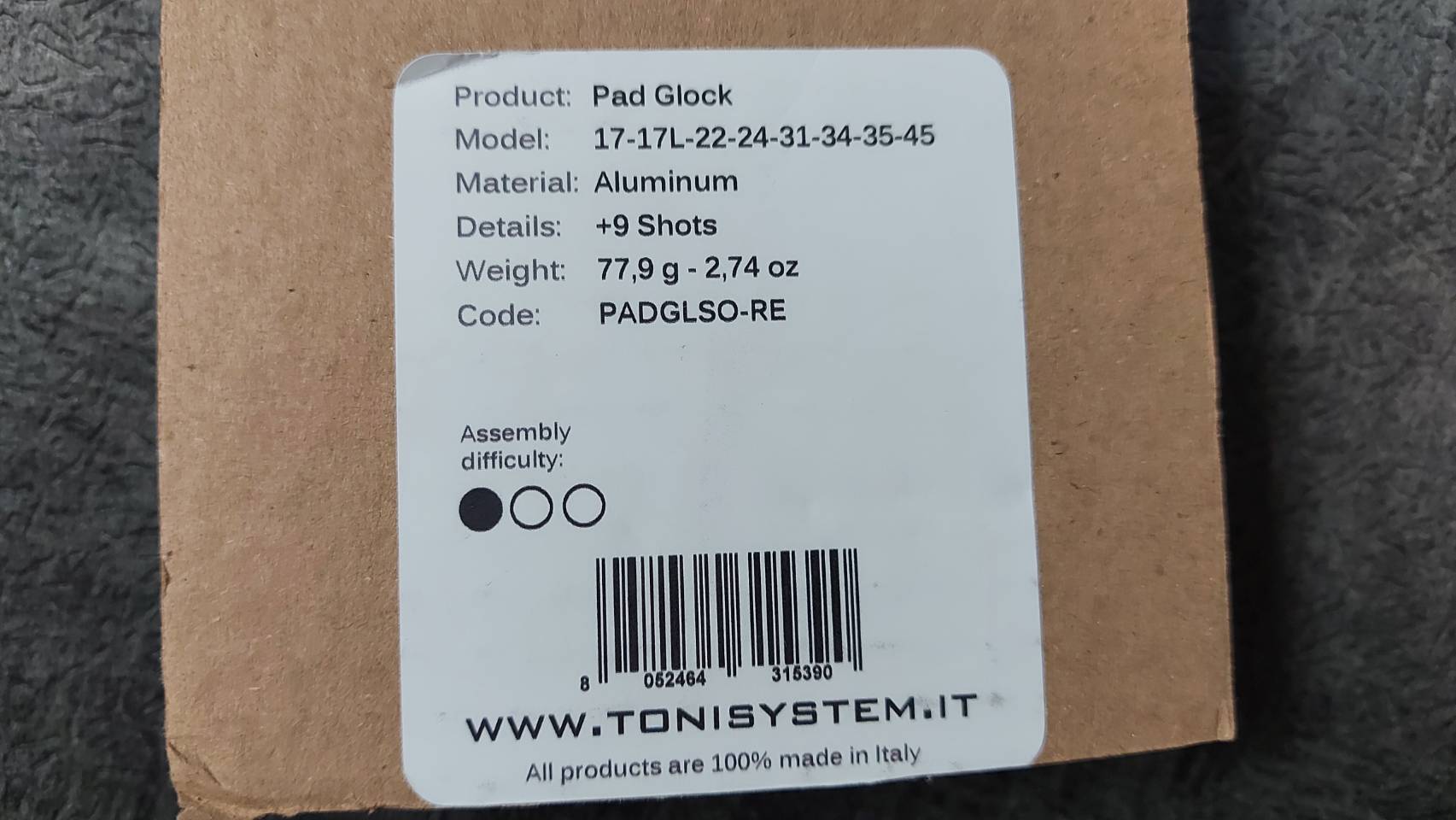 TONI SYSTEM PADGLSO PAD +9 SHOTS AND SPRING (26 INTO MAGAZINE)