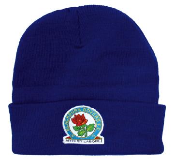 หมวกไหมพรมที่ระลึกแบล็กเบิร์น Blackburn Rovers Hat Woven Crest Badge สีน้ำเงิน ของแท้ 100%