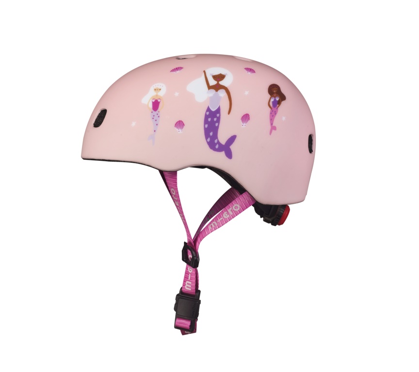 หมวกกันน็อคสำหรับเด็ก MICRO สีสันสดใส การออกแบบที่คำนึงถึงความสะดวกสบายและความปลอดภัย มีแผ่นโฟมหนาป้องกันแรงกระแทกได้ดี และสายรัดคางที่ปรับได้