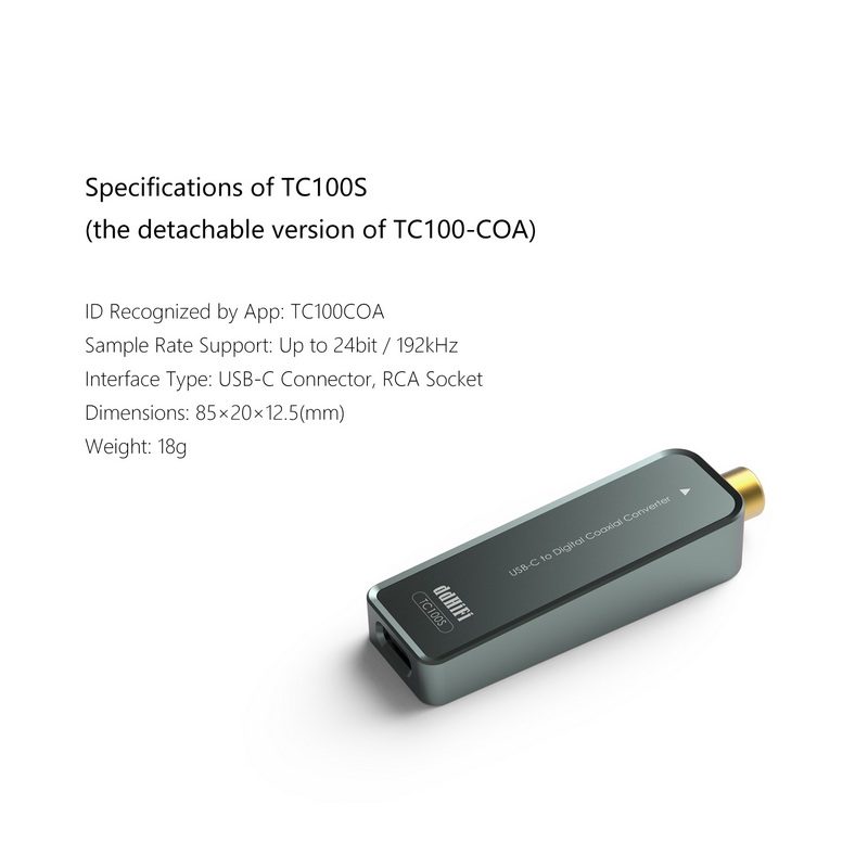 DD TC100S อินเทอร์เฟซดิจิตอล TypeC เป็น RCA Coaxial