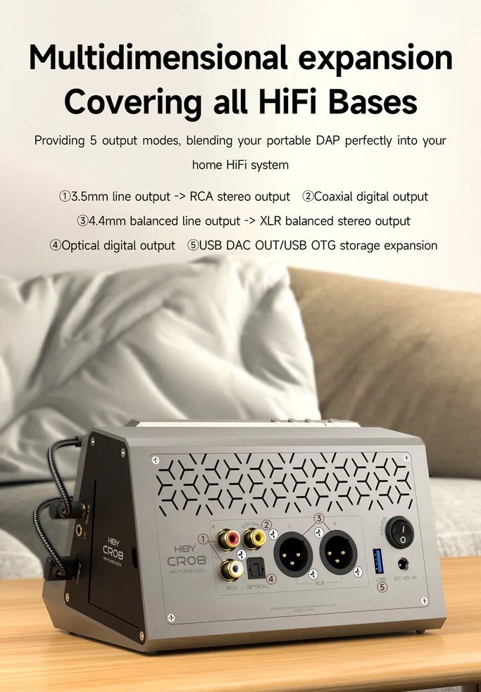 Hiby CR08 แท่นวางเครื่องเล่นเสียงดิจิตอลไฮไฟ