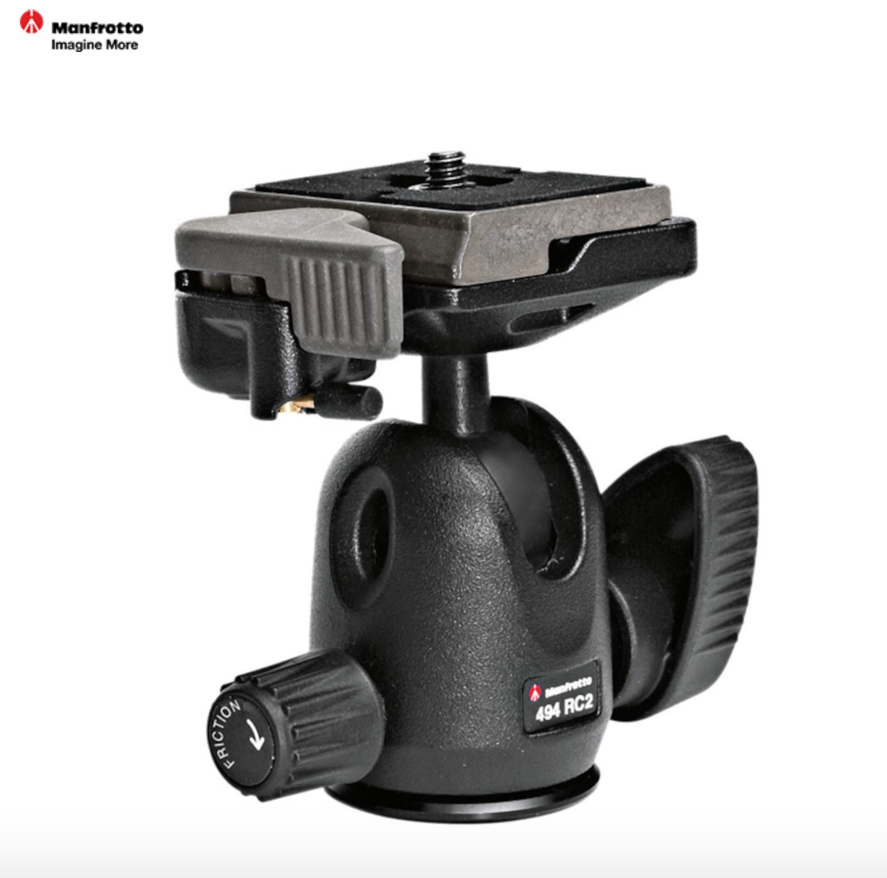 หัวบอลขนาดเล็ก Manfrotto 494RC2 ใช้ติดตั้งกล้องถ่ายภาพนิ่งขนาดเล็ก ชุดฐานติดกล้องถอดได้(Quick Release) MF-0494-RC201 ประกันศูนย์ 5 ปี