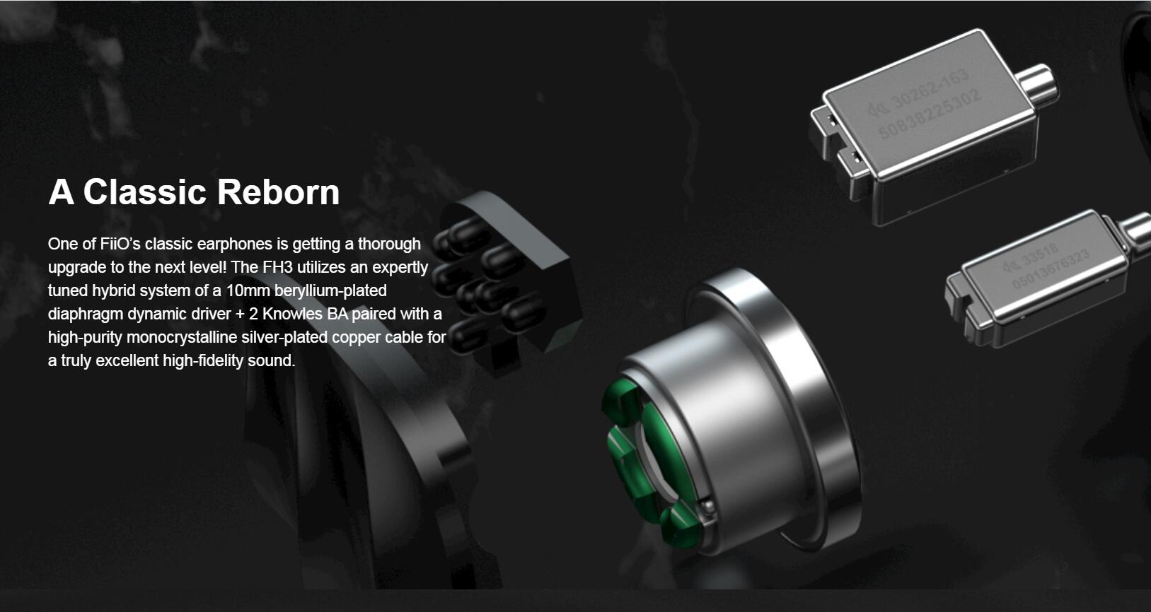 ขาย FiiO FH3 หูฟัง 3 ไดร์เวอร์ 2BA+1DD diaphragm ชุบ Beryllium รองรับ Hi-Res