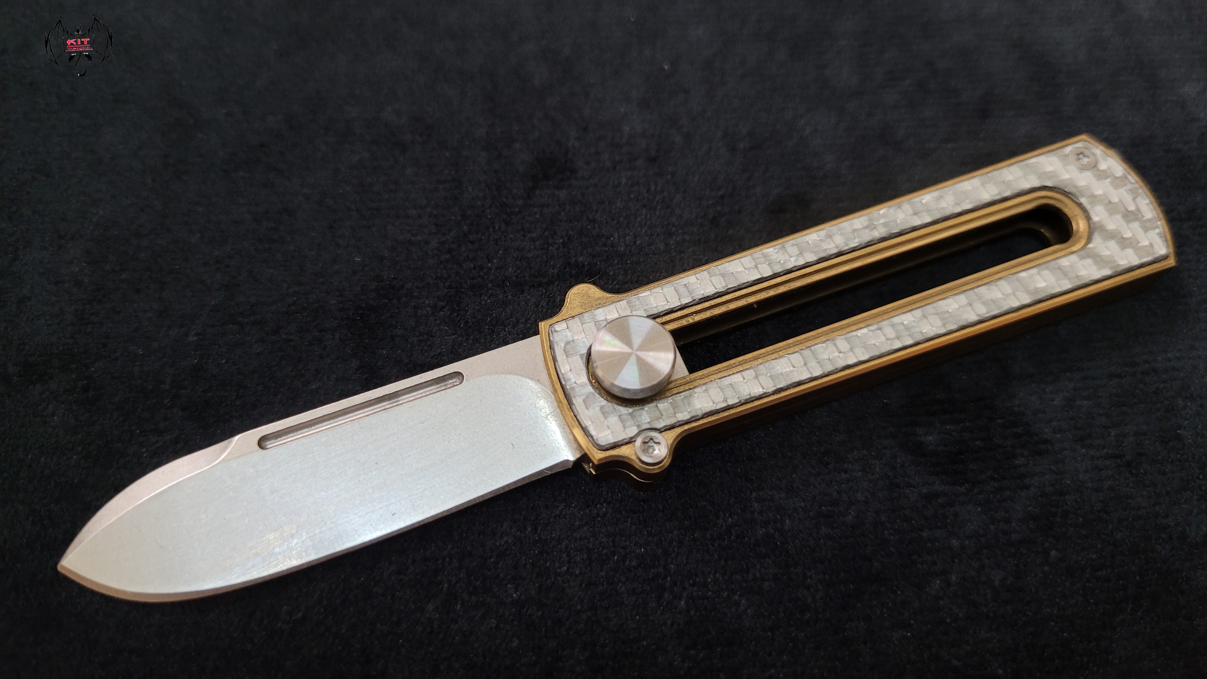 Al Br BarloX with M390 Blade-for a short time Dealer's Cost Silver Carbon Fiber Stonewash Blade