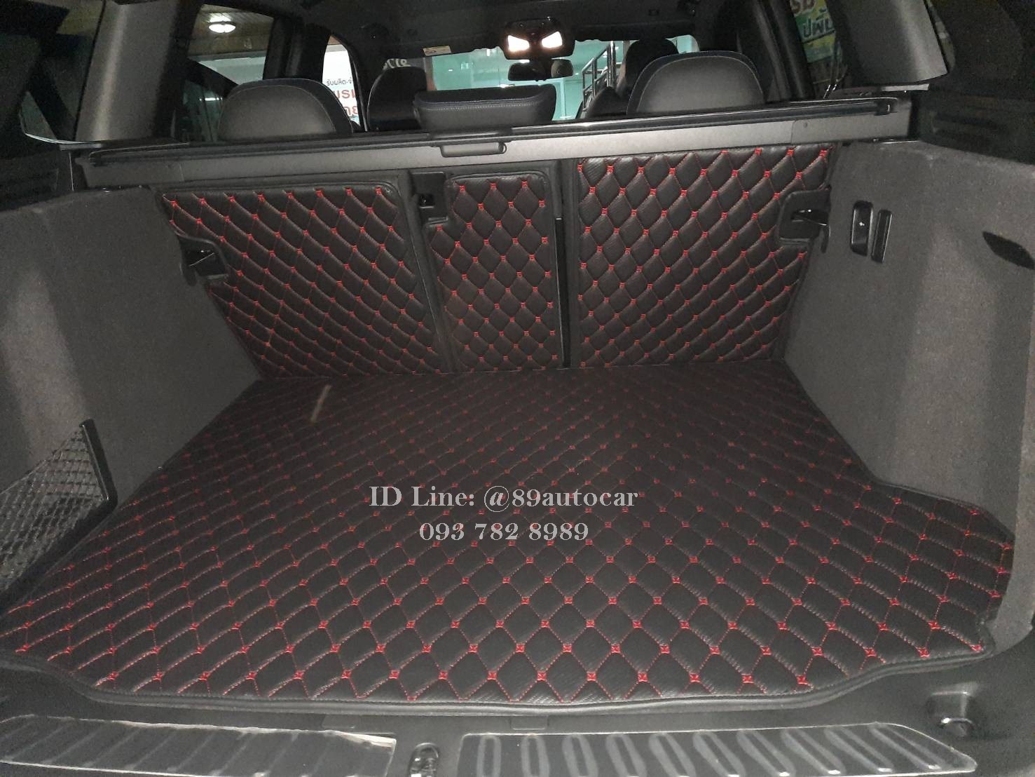พรมรถยนต์ BMW IX3 2023 ปูพรม7D สีดำด้ายแดง + ไวนิลสีน้ำตาล เข้ารูป