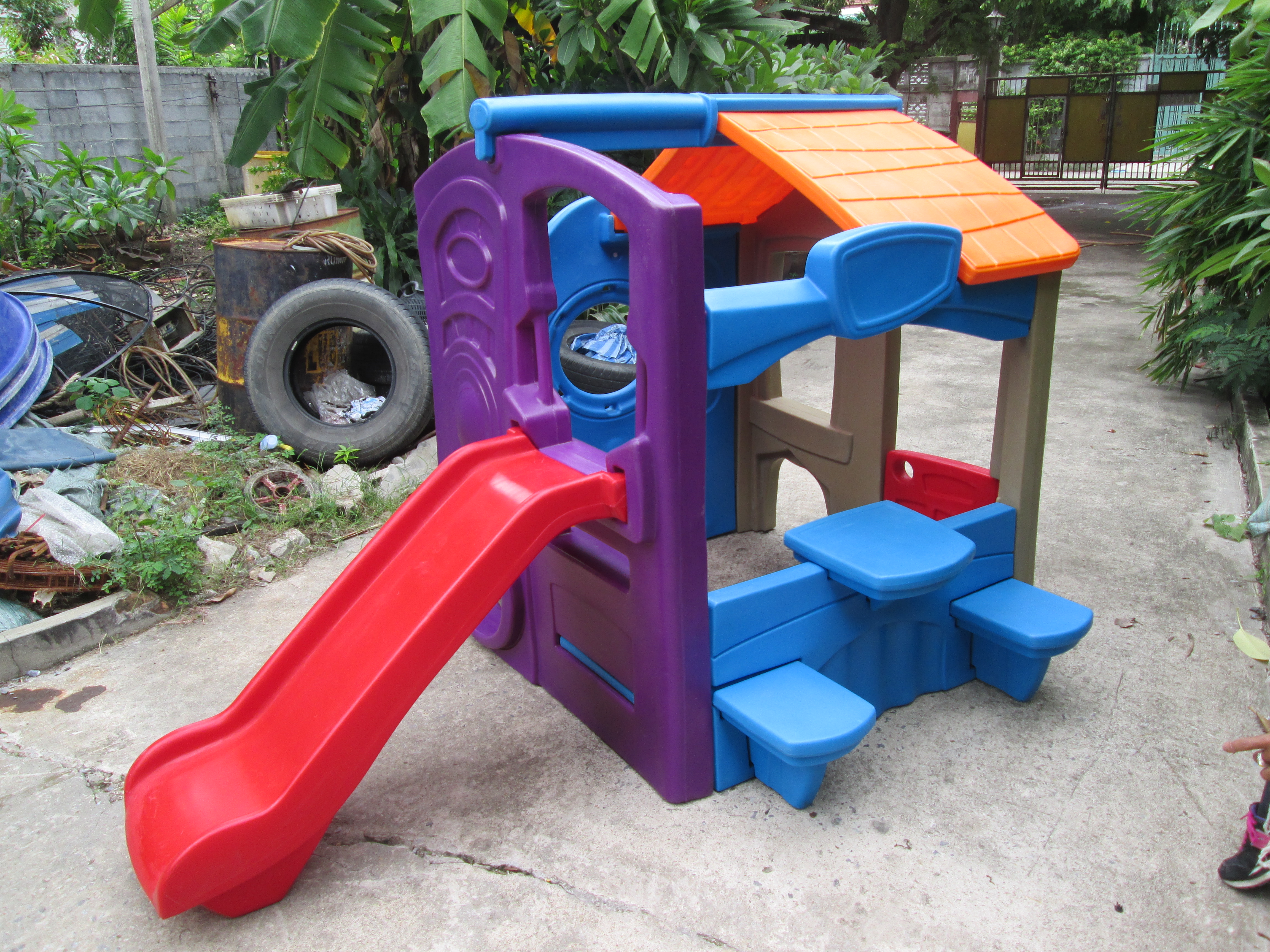 บ้านเด็กเล่น-บ้านรวมญาติ-พร้อมสไลเดอร์พลาสติก-no