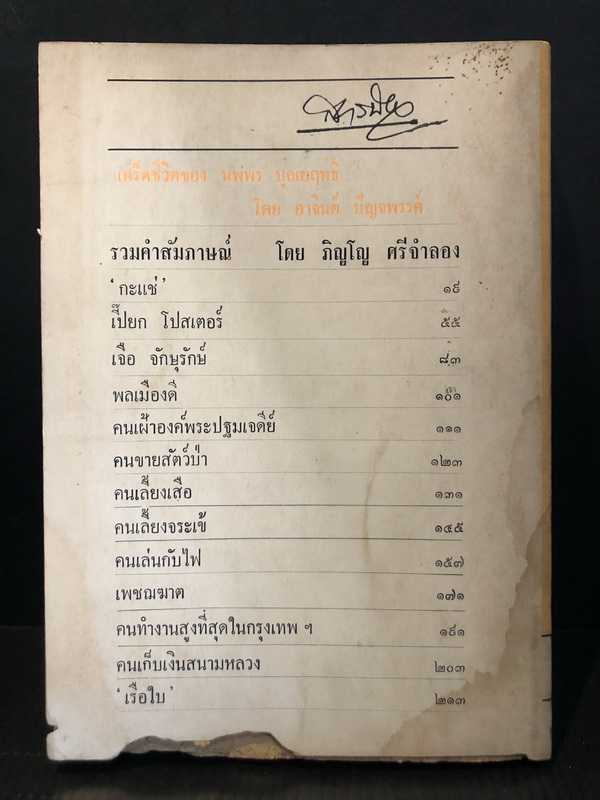 สวัสดีหยาดเหงื่อ รวมคำสัมภาษณ์ ( หลากหลายอาชีพ ) โดย ภิญโญ ศรีจำลอง