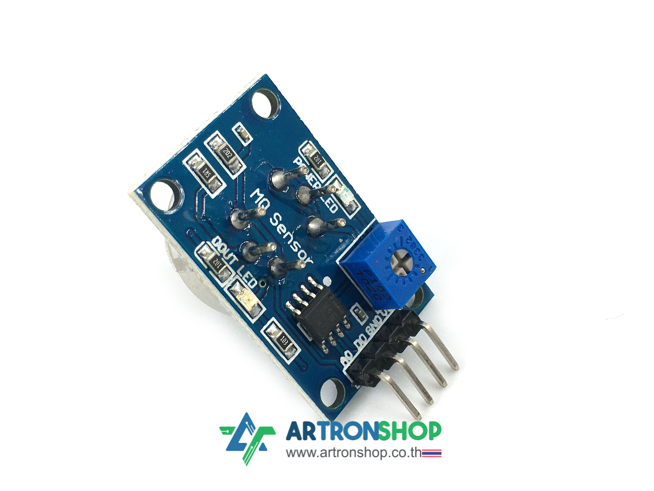 MQ-2 เซ็นเซอร์ตรวจจับแก๊ส LPG โพรเพน ไฮโดรเจน มีเทน