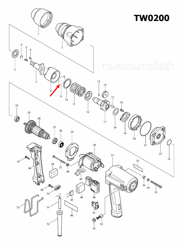 STEEL BALL3.5 สว่าน มาคเทค-มากีต้า DTD154 [#21], TW0200 [#9], DTW300 [#15], M8100B, MT817 [#13], MT811, MT813 [#15], MT814, HP1630, M8100 [#16], M8103 Pn.216001-0 (แท้) ##(*)