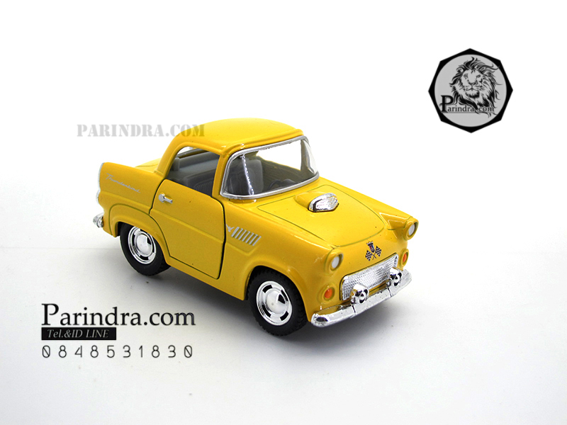 โมเดลเหล็กรถ Ford Thunder bird ปี 1955 แบบย่อขนาด Short body สีเหลือง