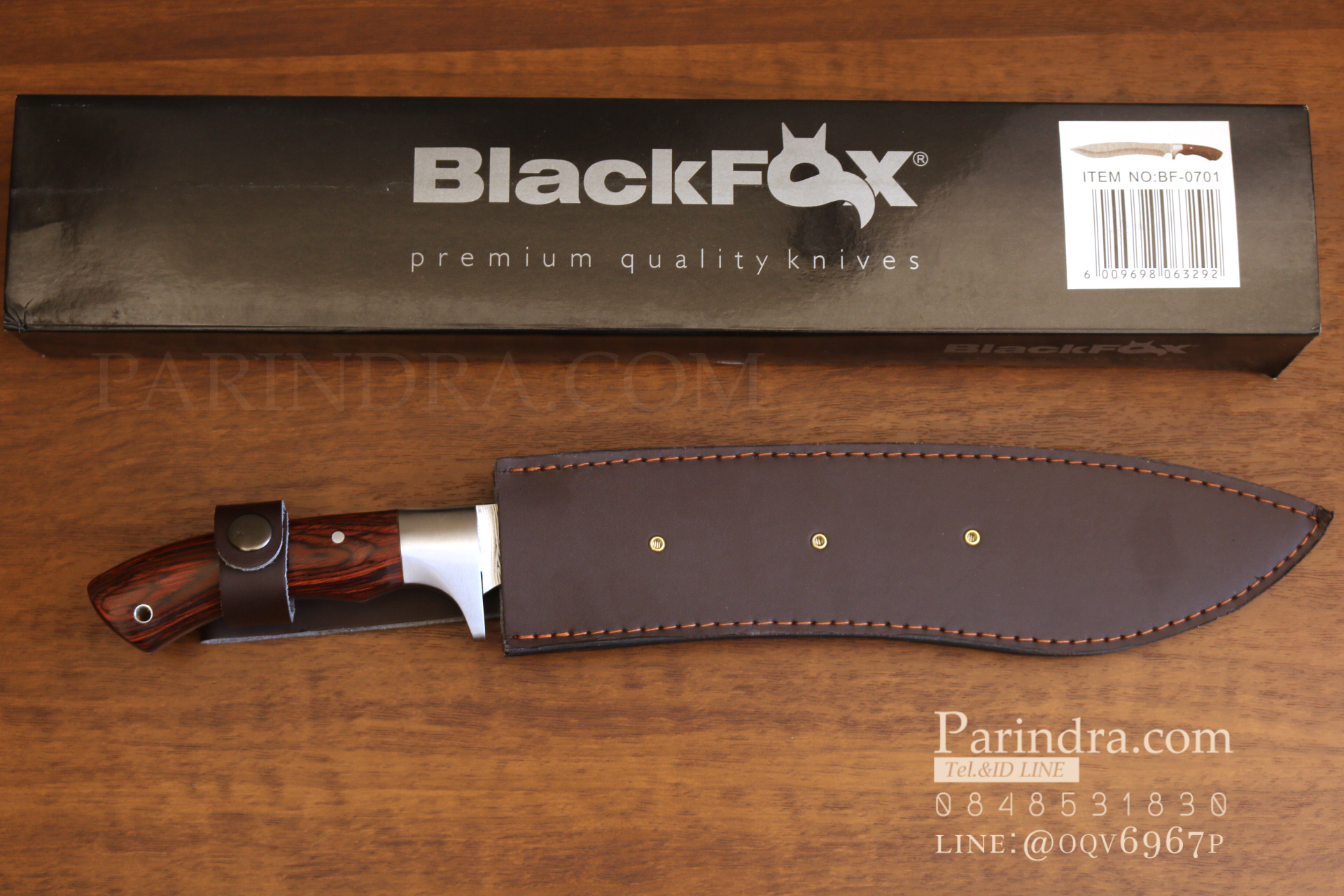 มีดกรูข่า BlackFox Kukri Damuscus Laser Veins Pattern Knife ขนาด 17.5 นิ้ว