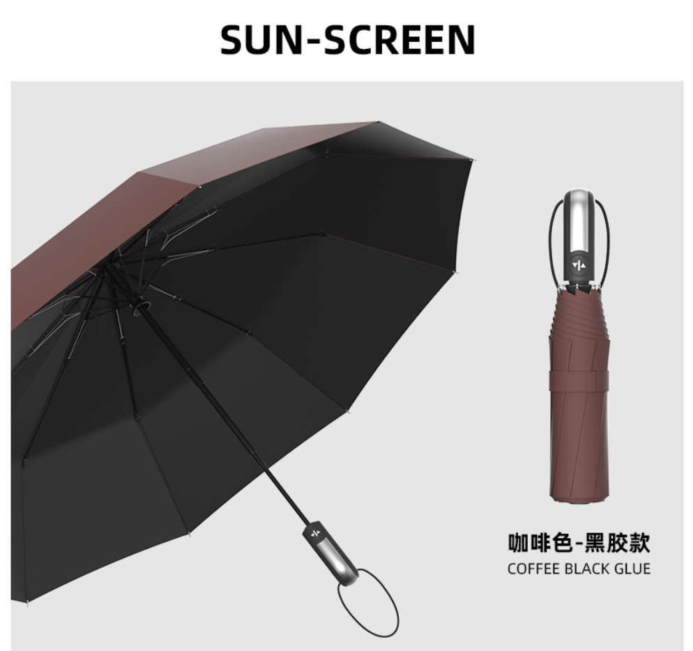 ร่มพับ 3 ตอน 23 นิ้ว 10 ก้าน เปิด-ปิด อัตโนมัติพร้อมสายคล้องมือ รุ่น NQ-66