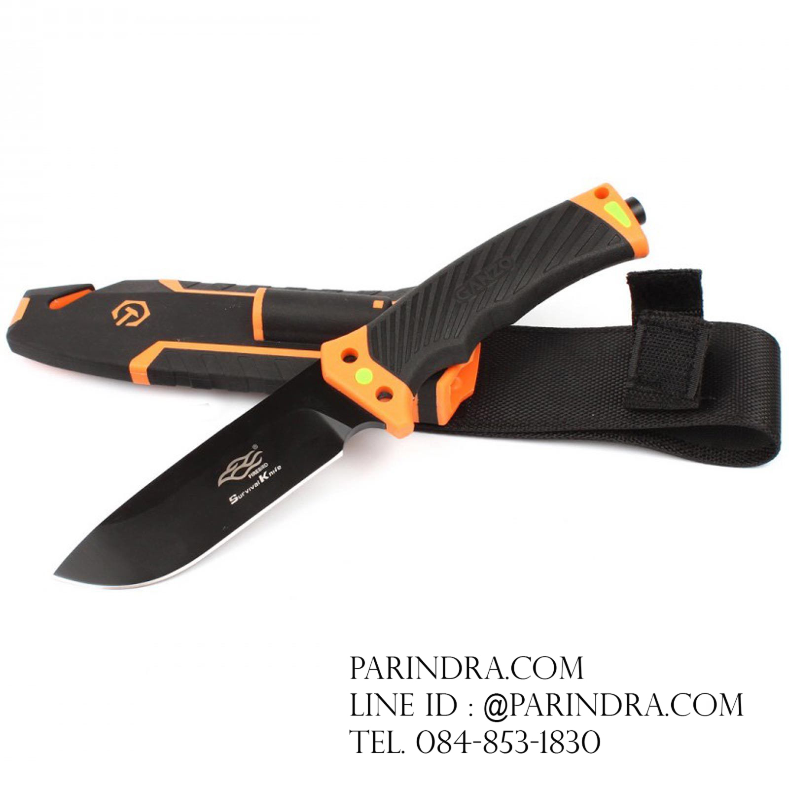 มีดใบตายเดินป่า Ganzo กานโซ่ รุ่น G-803 OR สีส้มตัดดำ รุ่นใหม่ ของแท้ 100%