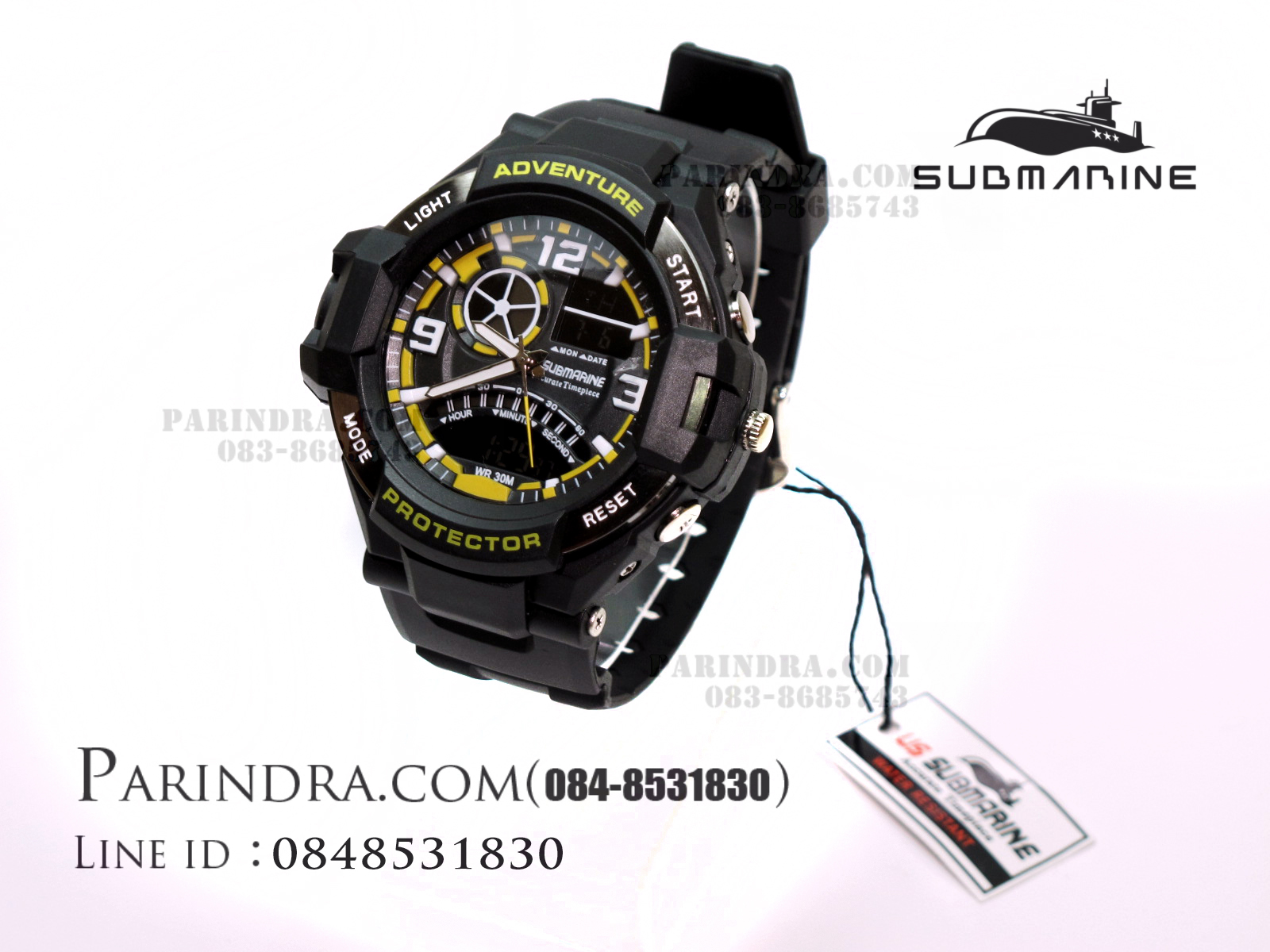 นาฬิกา US submarine Adventure Protector รุ่น TP3156M สีดำตัดเหลือง(พื้นดำ)