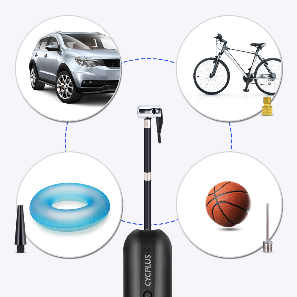 ปั๊มลมดิจิตอล CYCPLUS A3 Portable bicycle pump Inflat Bike Bicycle Tire 150PSI. สูบได้ทั้งจักรยาน รถยนต์ ลูกบอลต่างๆ เป็นทั้งไฟฉาย