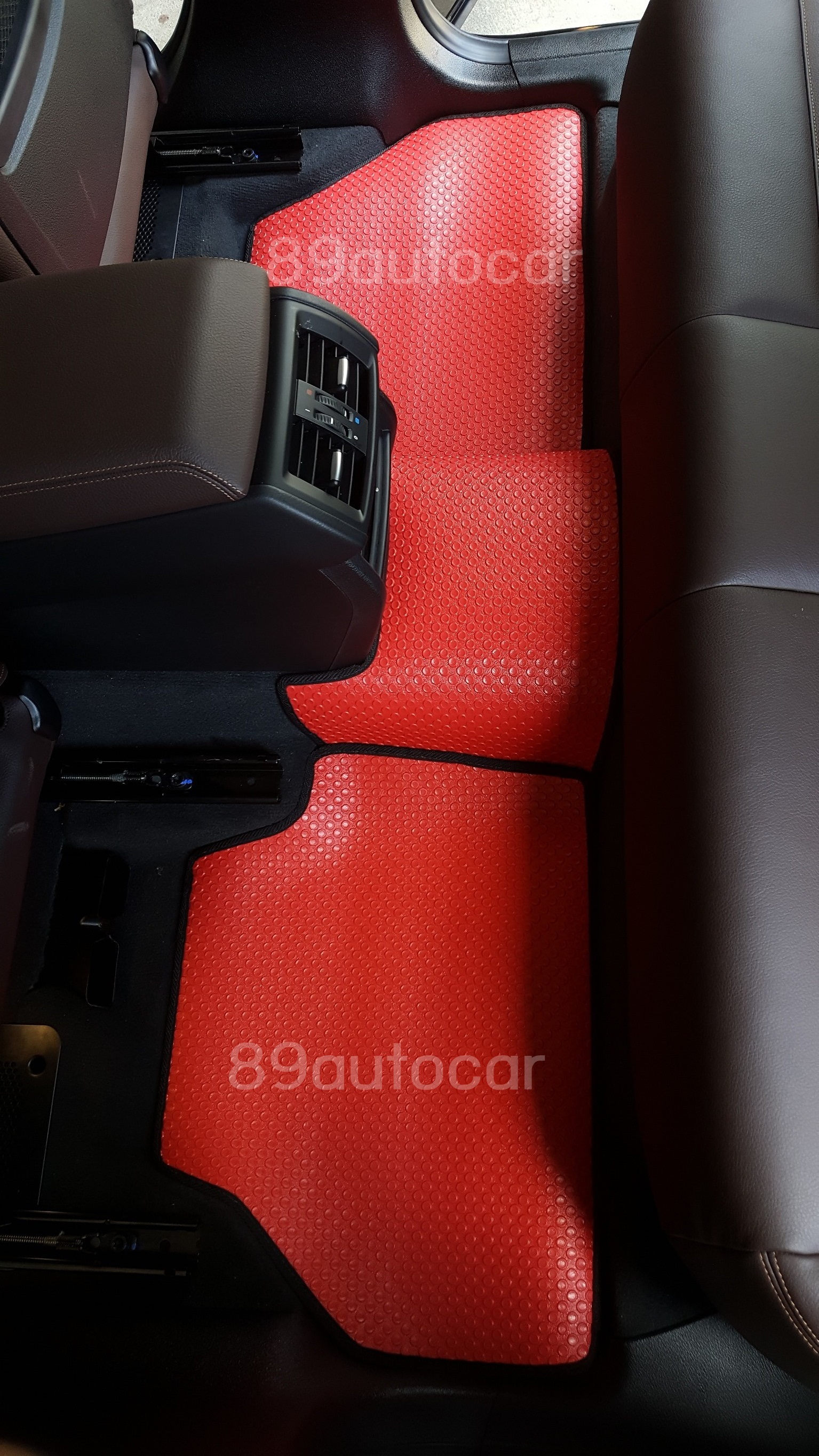 BMW X3 2017 ปูพรมกระดุมเล็กสีแดงขอบดำ + ท้าย เข้ารูป