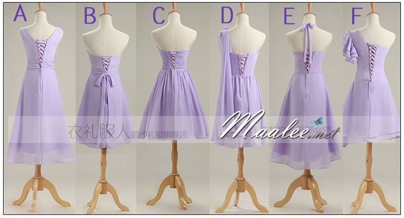 พร้อมส่ง ชุดราตรีสั้น ชุดเพื่อนเจ้าสาว สีม่วงอ่อน Lavender