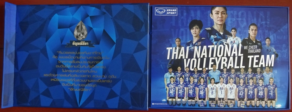 เสื้อวอลเลย์บอล ทีมชาติไทย ชุดที่ 1 ชุดลุยศึก FIVB เวิลด์กรังด์ปรีซ์ 2016 (เสื้อผู้หญิง) พร้อมกล่องที่ระลึก ใหม่ L-Size / THAILAND Volleyball Shirt First Kit FIVB World Grand Prix 2016 (Female) Jersey with Box Set NEW L-Size