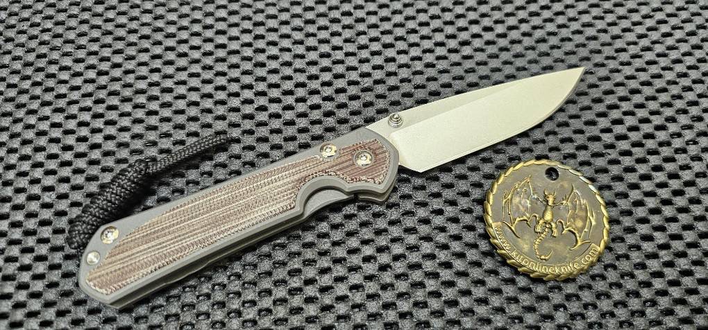 CHRIS REEVE KNIVES - SMALL SEBENZA 31 - LEFT HANDED - NATURAL CANVAS MICARTA INLAY - DROP POINT (มือซ้าย)