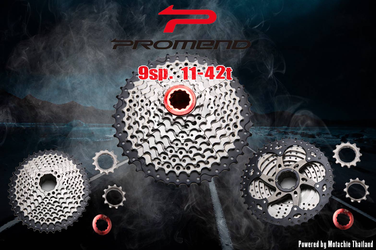 สเตอร์ PROMEND 9 SPEED CASSETTE 11-42T,CSMIXL42t เฟืองสวม 9