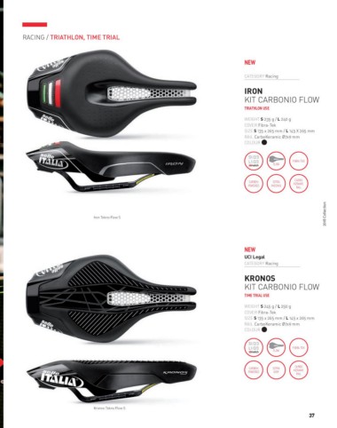 SELLE ITALIA อานนั่ง, KRONOS KIT CARBONIO FLOW, ขนาด L, สีดำ, L1/2/3