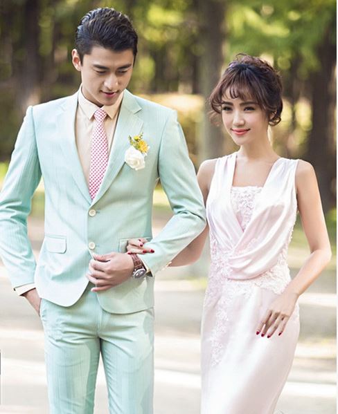 พร้อมเช่า ชุดสูทชาย สีเขียวมินท์ พาสเทล