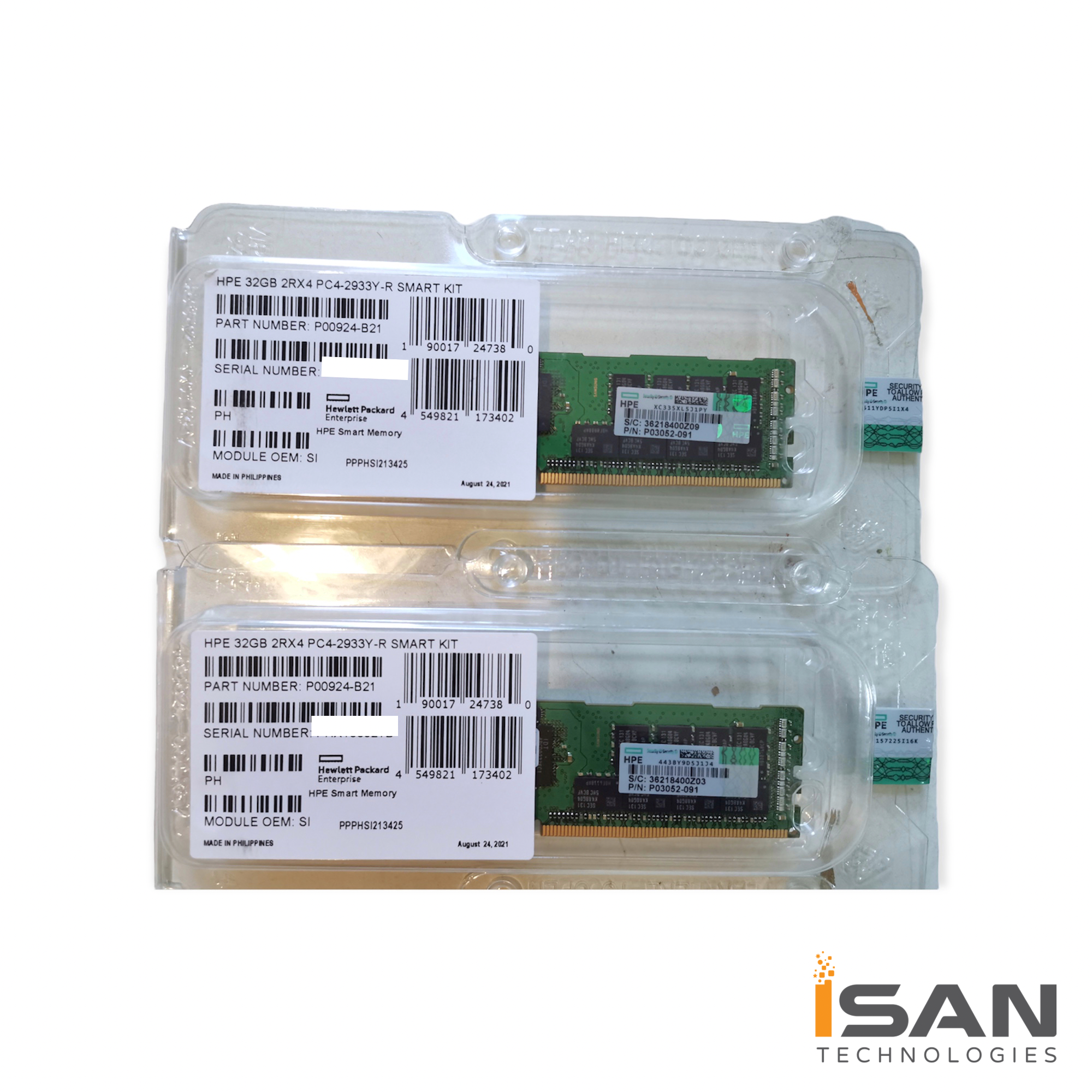 P00924-B21, P06189-001, P03052-091 HPE 32GB (1x32GB) Dual Rank x4 DDR4-2933 CAS-21-21-21 Registered Smart Memory Kit