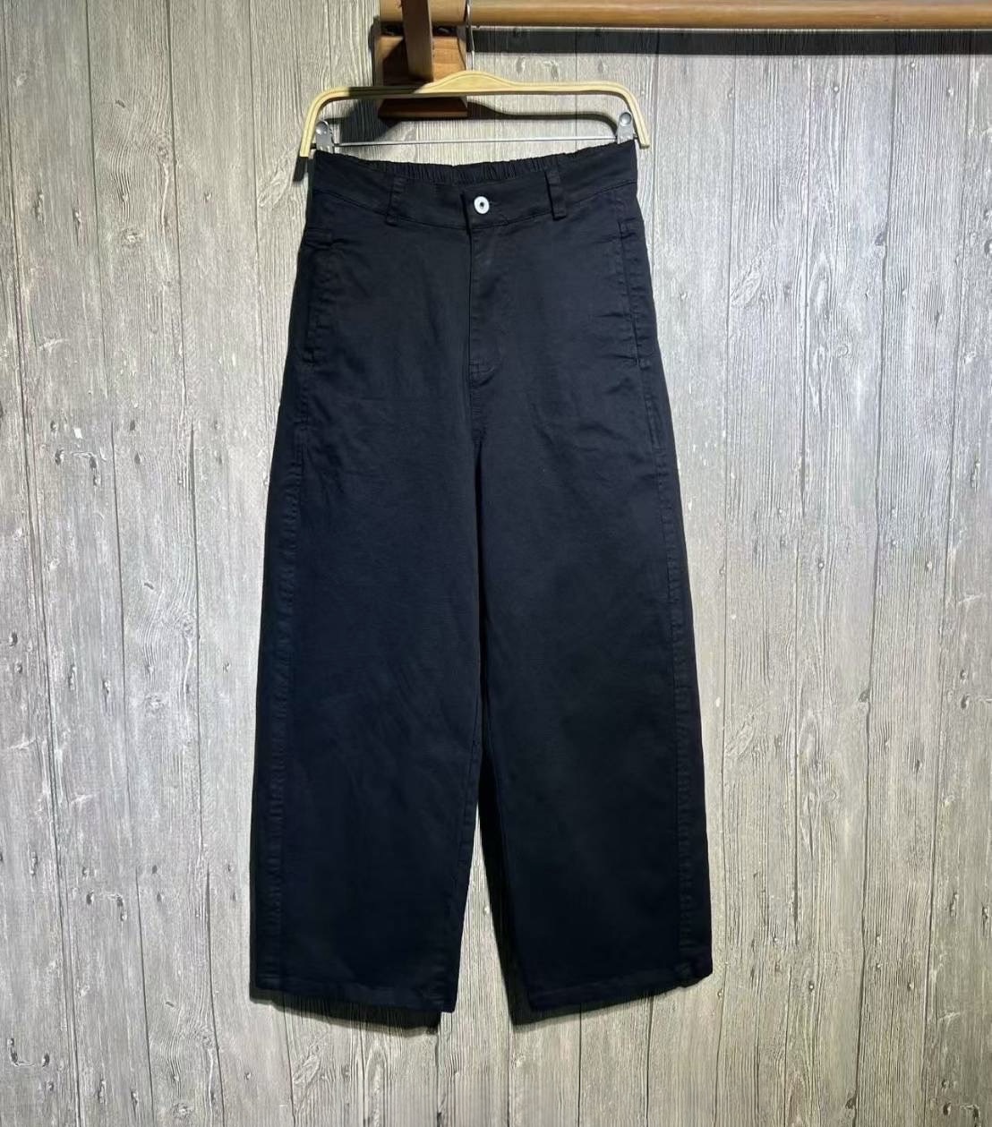 กางเกงขากว้างผ้าคอตตอนยืด 9am